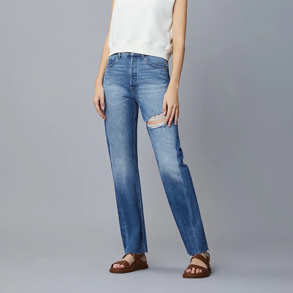 DL1961 Womens Emilie Straight Ultra High Rise Vintage Blue Women's Jeans Size 28